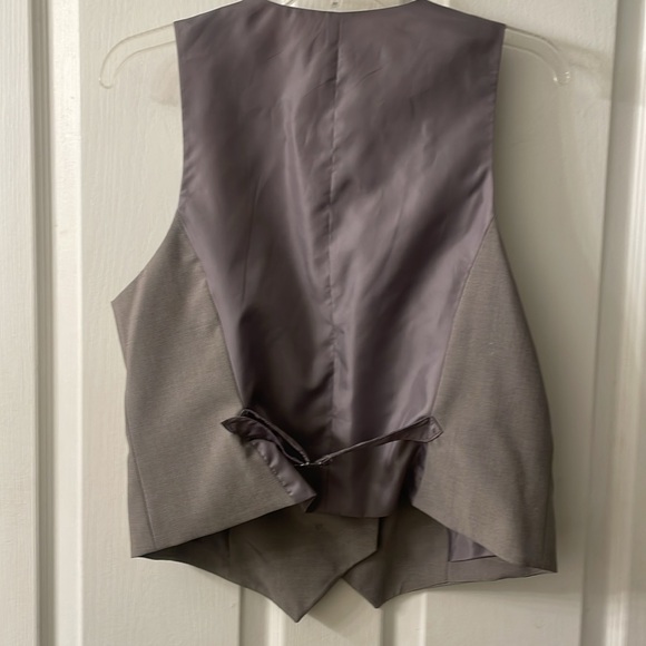Charcoal gray double breasted vest size 12 - Picture 4 of 6